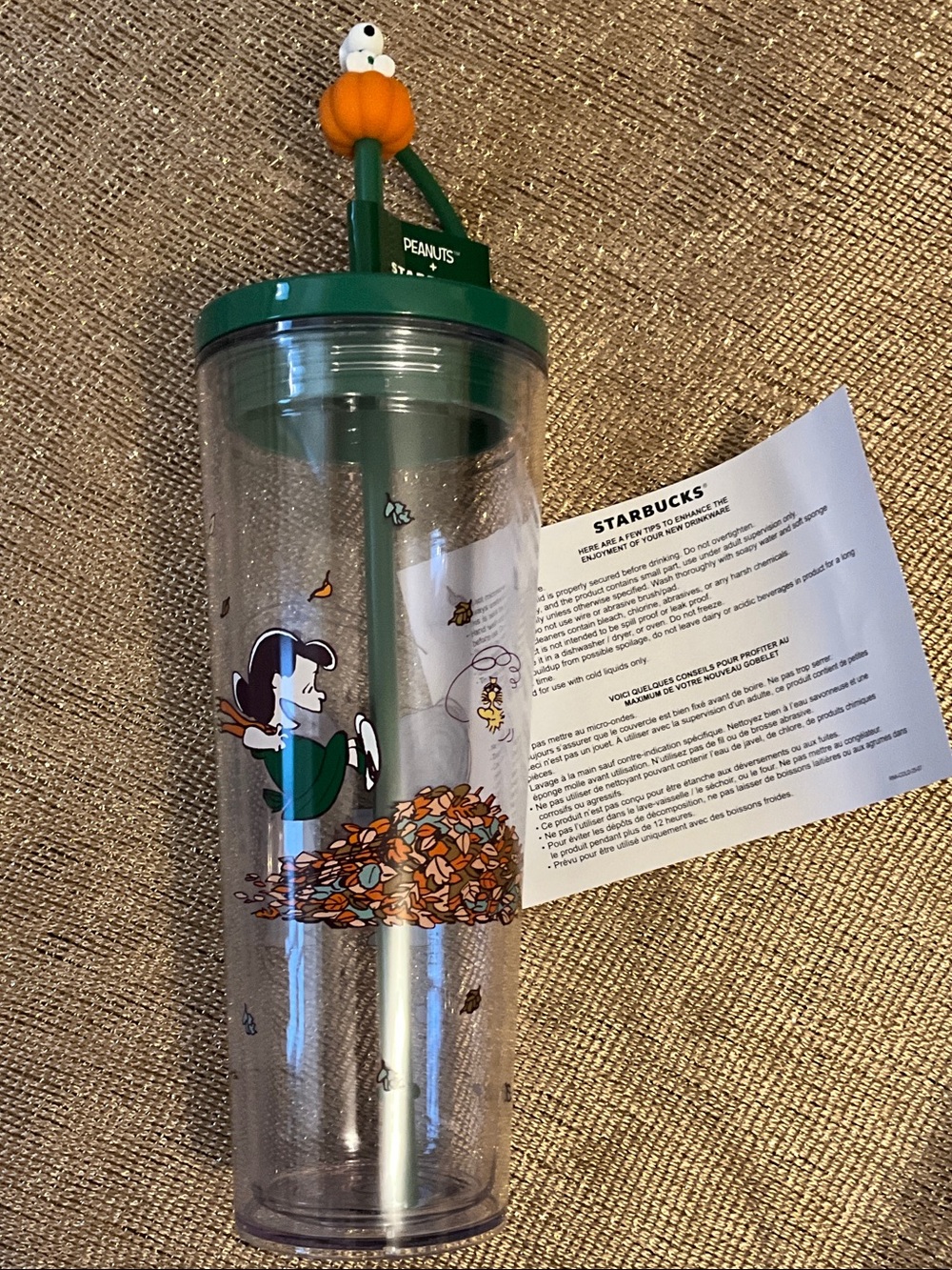 Peanuts and Starbucks Cold Cup Tumbler, NWT